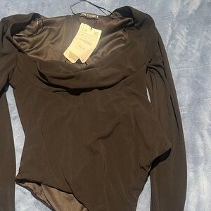 Zara Black Long Sleeve Bodysuit